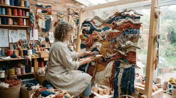 Comment les techniques de tissage peuvent-elles être utilisées pour créer des œuvres d'art contemporaines ?